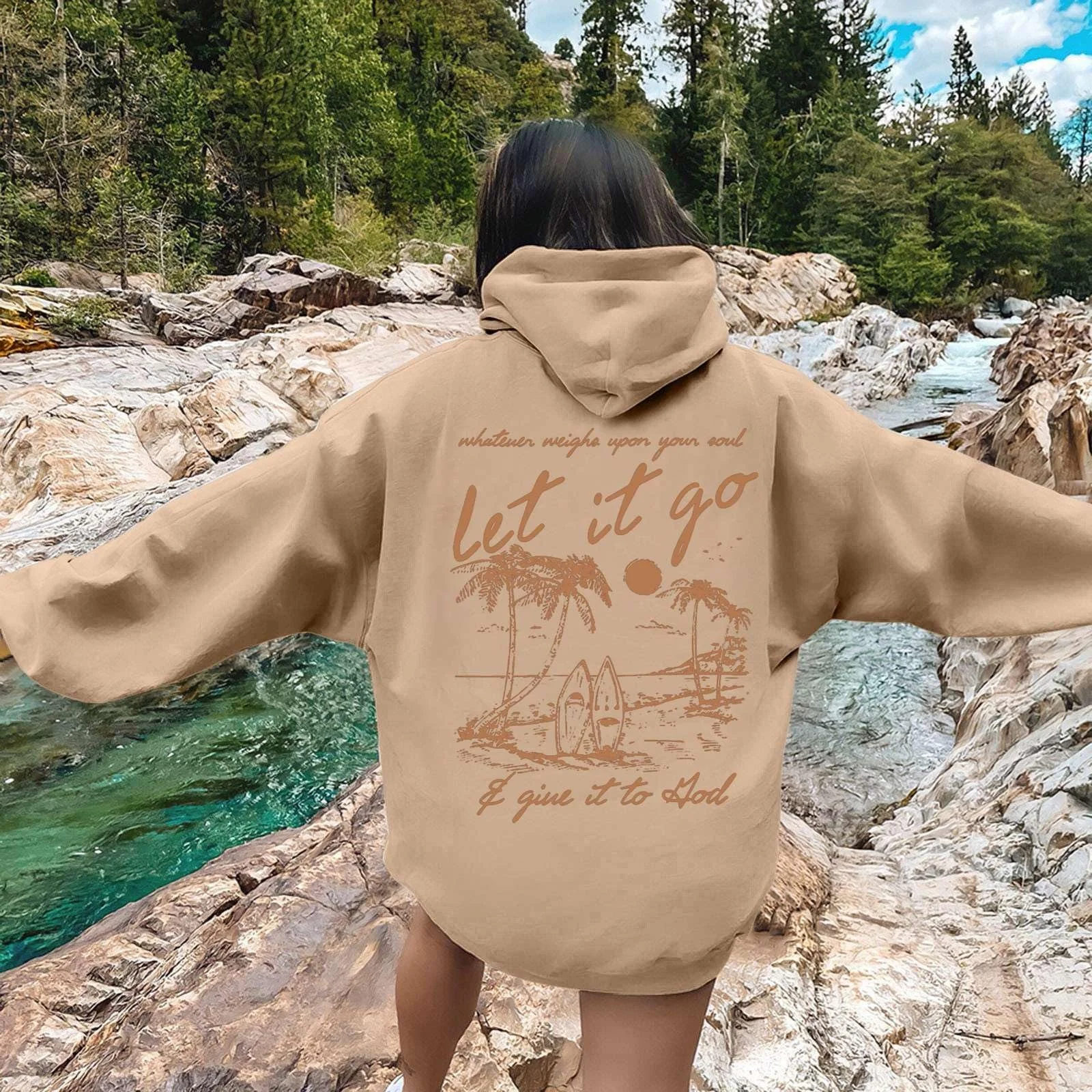 Женский Худи с капюшоном Мультяшный принт Комфортный Oversized Длинный рукав, фото №5