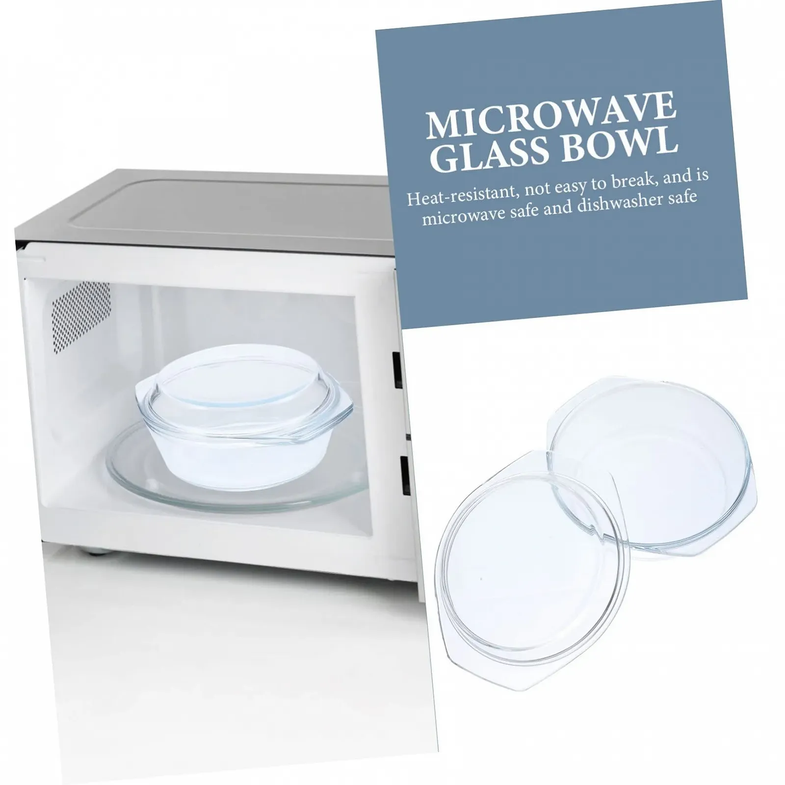 Форма для запікання Sosoport скляна з кришкою для мікрохвильової печі та духовки, фото №9