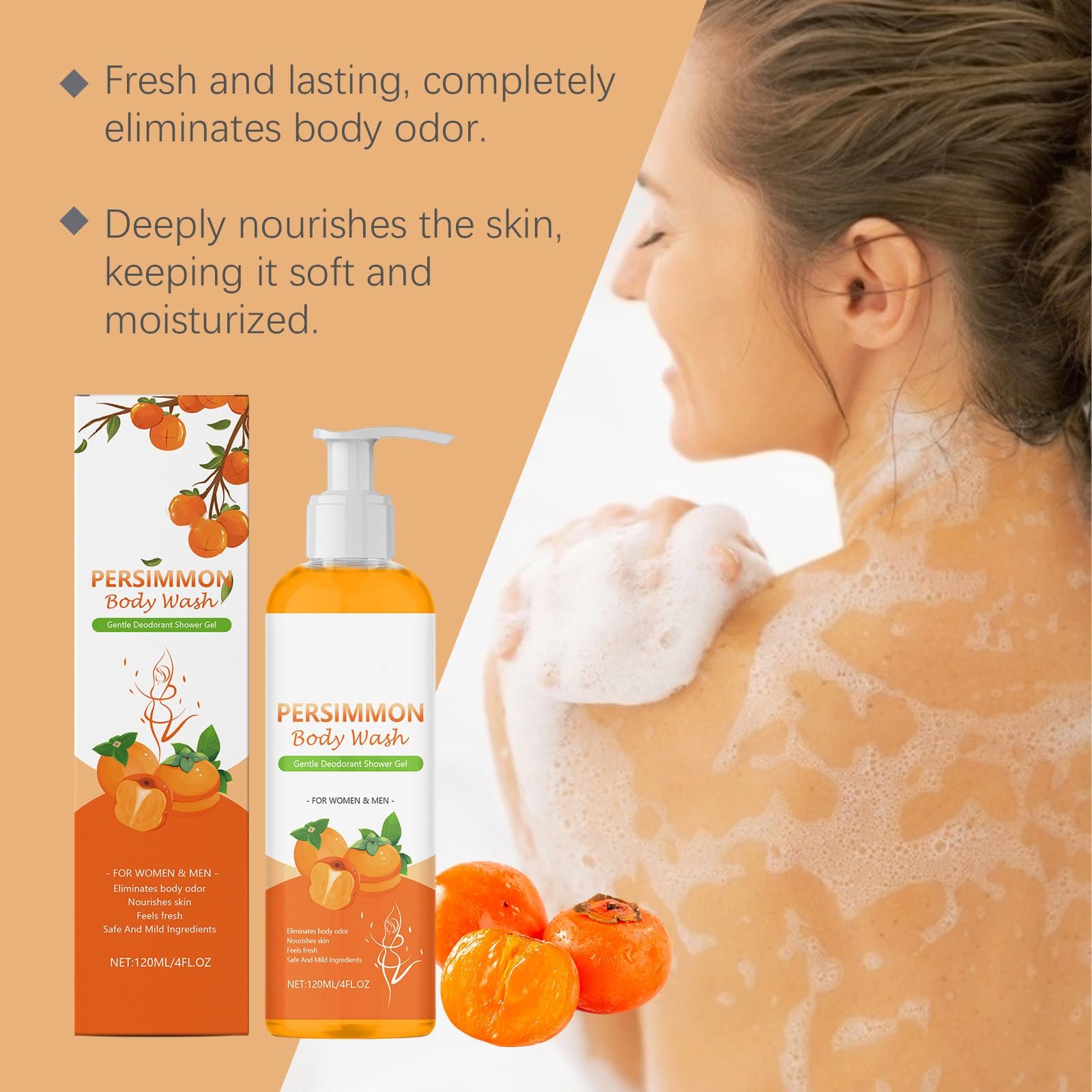 Гель для душу Persimmon Nourishing Body Wash проти запаху 120 мл, фото №5