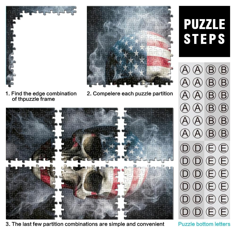 Пазл USA Skull in Smoke 1000 деталей 26 x 38 см, фото №3 Пазл USA Skull in Smoke 1000 деталей 26 x 38 см, фото №3