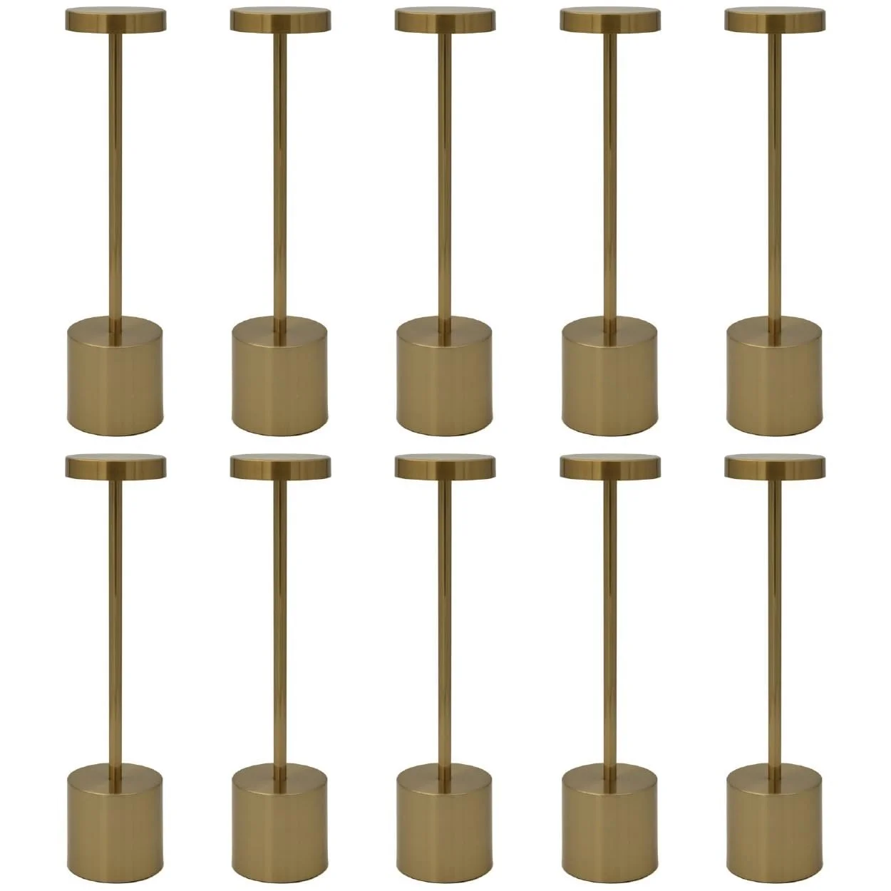 Настільна лампа Luxus Emilie LED акумуляторна димована золота H34xØ8 см, фото №1