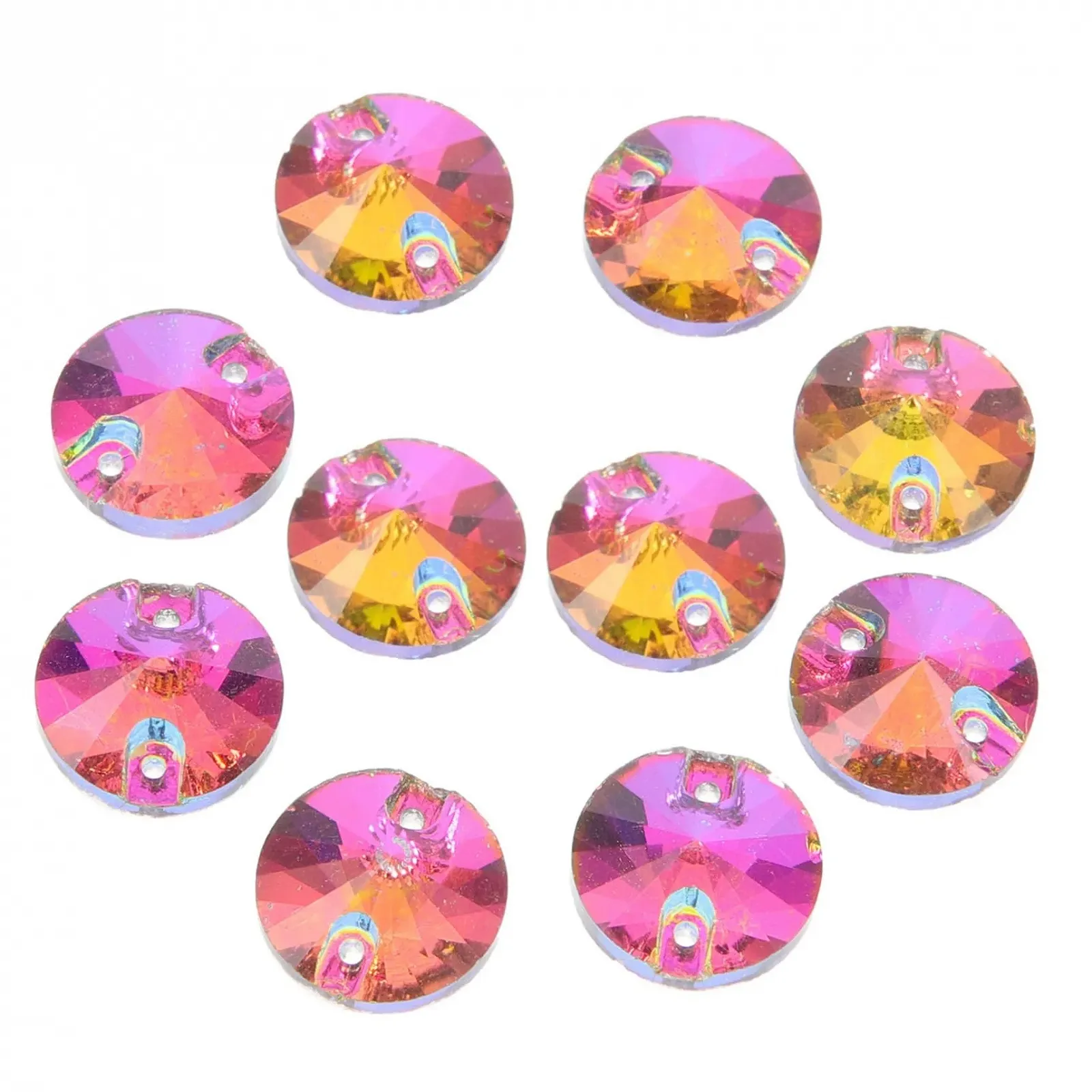 Стрази Пришивні 48 шт маленькі скляні Стрази для одягу, кришталеві намистини для рукоділля, фото №1