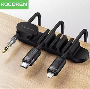 Купити Органайзер кабелю фіксатор силіконовий тримач для дротів usb 1 шт Чорний - Фото 1 Органайзер кабелю фіксатор силіконовий тримач для дротів usb 1 шт Чорний - Фото 1