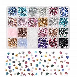 Стрази Плоскі 3 мм 24 кольори Crystal Jelly, круглі діаманти, нігтів - Фото 1