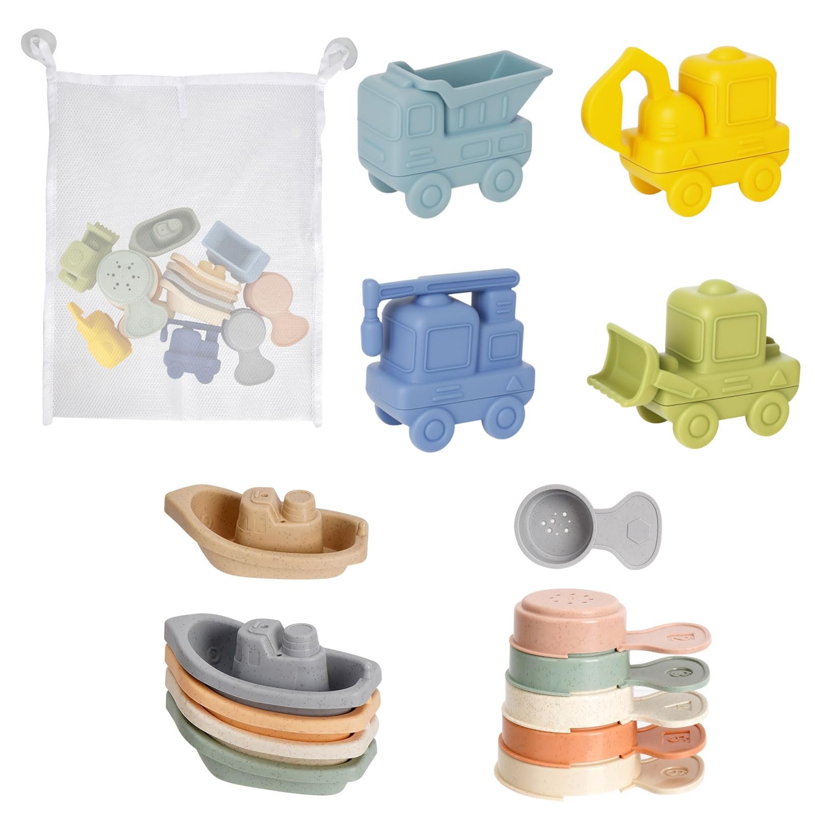 Іграшка для ванни Автомобіль Силіконові 15 шт Різнокольоровий, фото №1