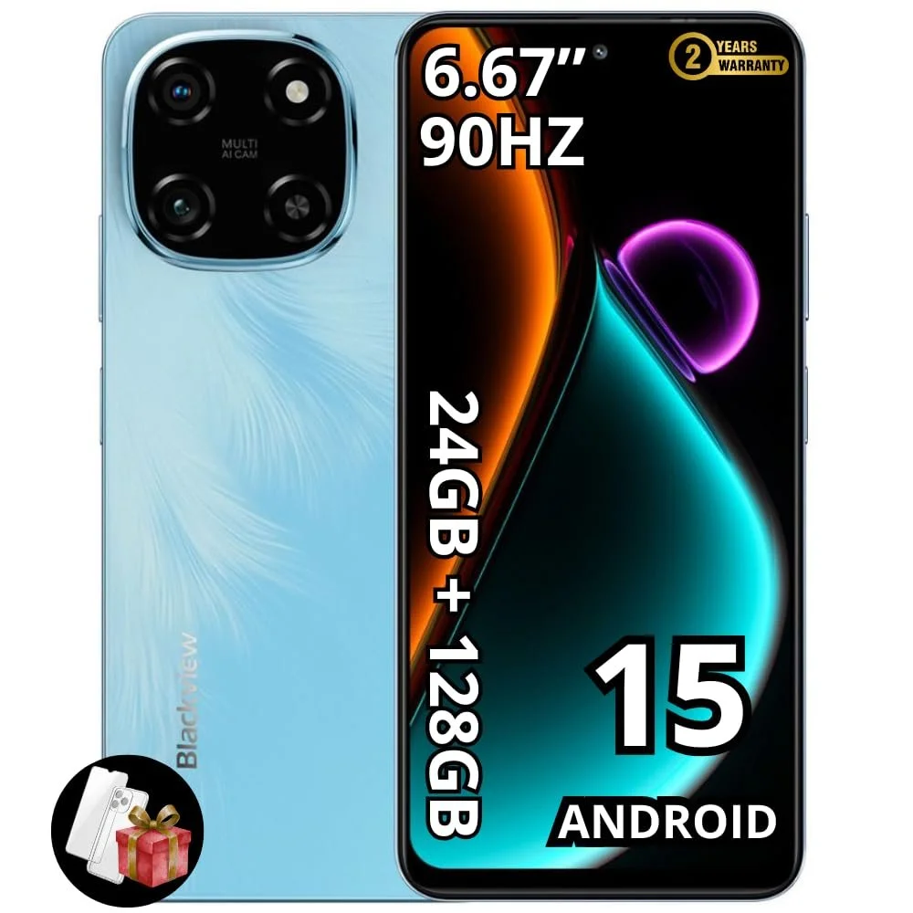 Смартфон Blackview Color 6 24 ГБ + 128 ГБ 6.67" 90 Гц 50 Мп 5000 мАг Dual SIM 4G Sky Blue, фото №1
