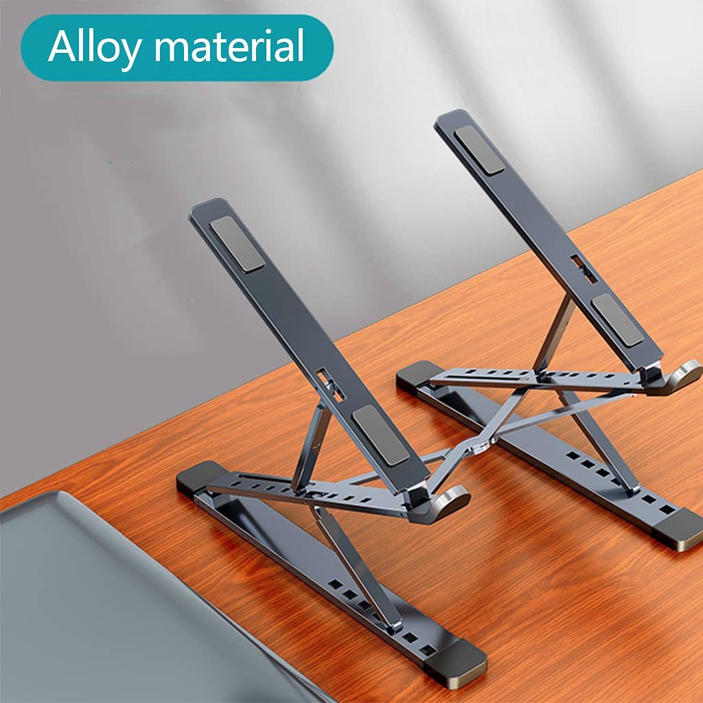 Подставка для ноутбука настольная алюминиевая, регулируемая, охлаждающая, противоскользящая, фото №6