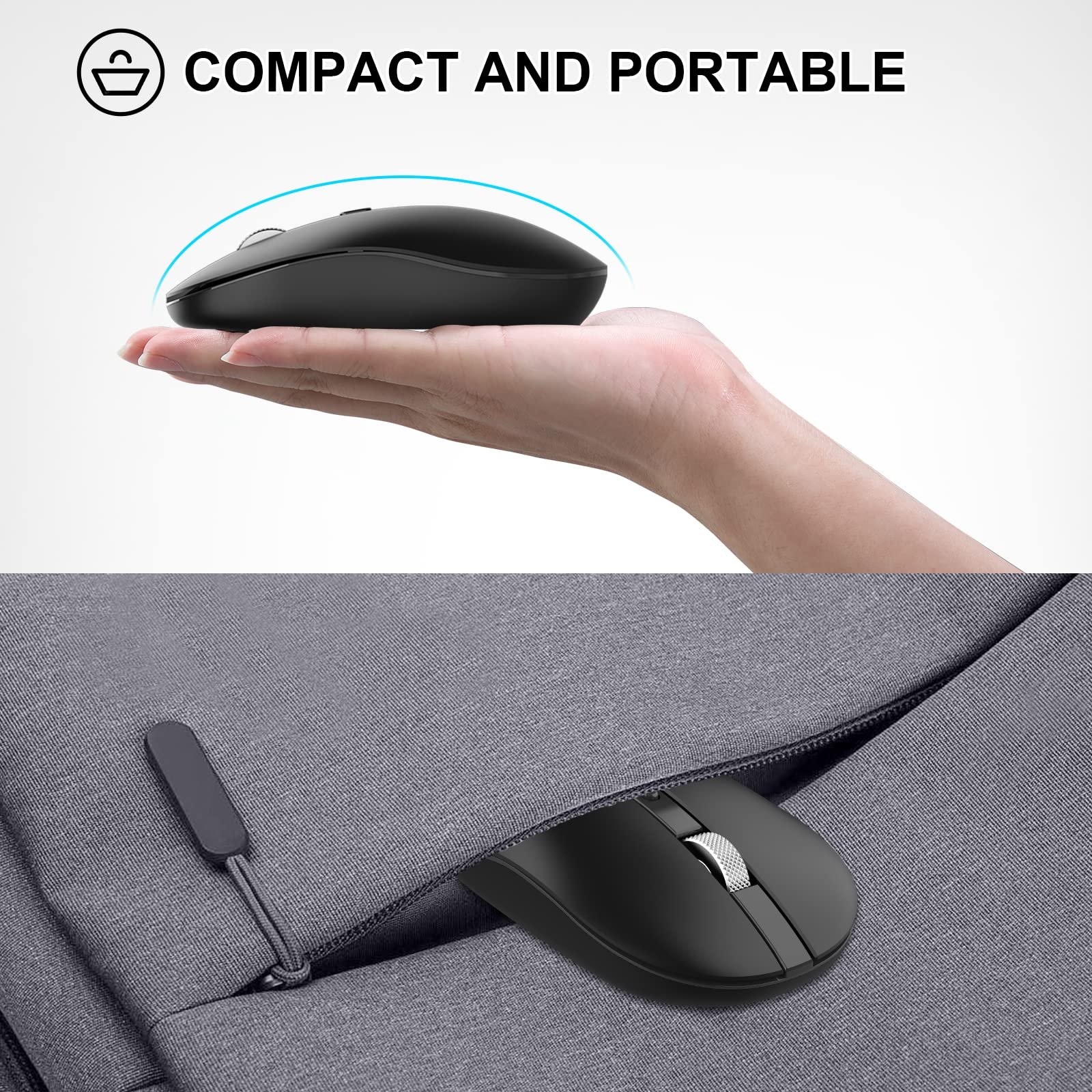 Миша Cimetech Wireless 2.4 GHz USB C, бездротова, тиха, ергономічна, 3 DPI, регульована, фото №5