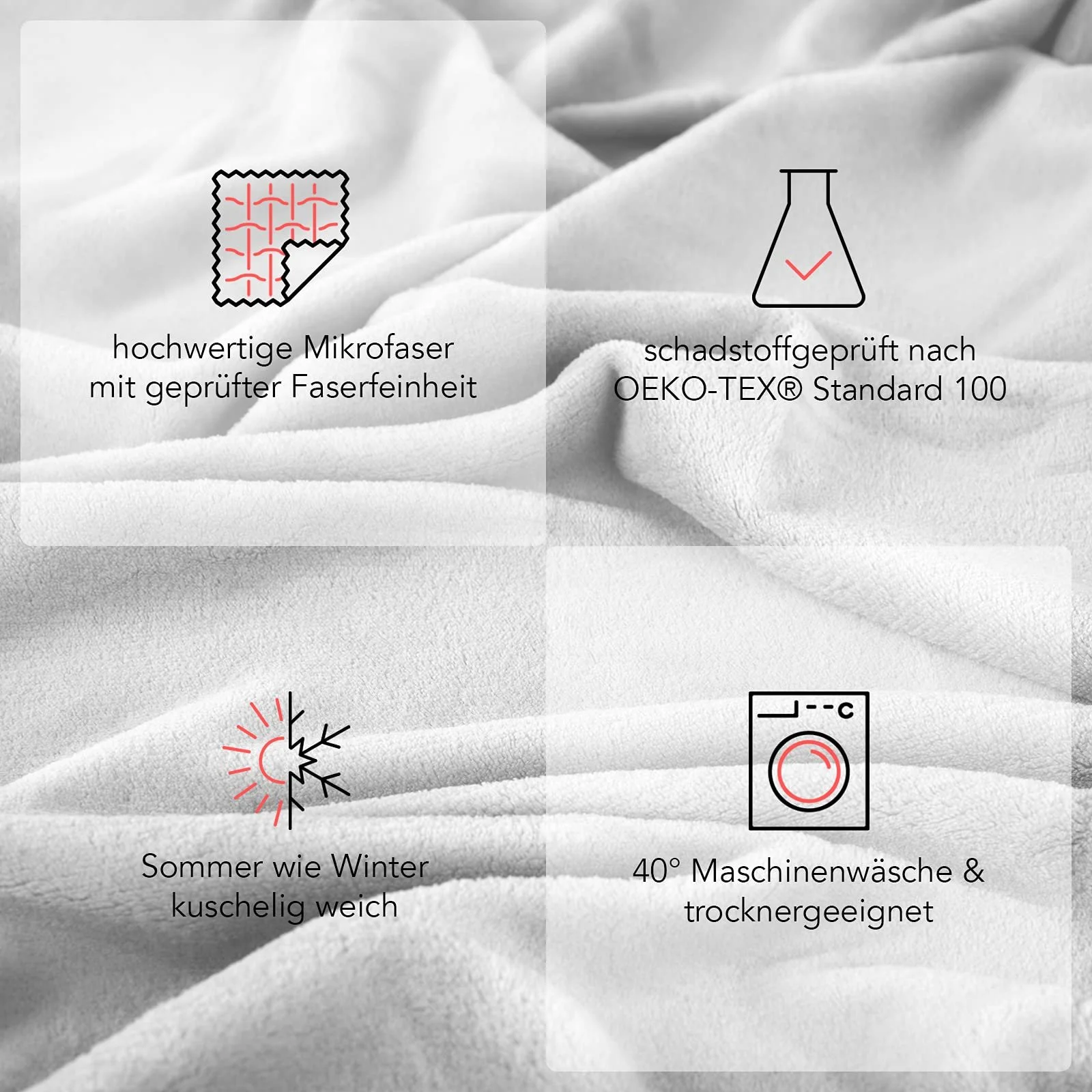 Одеяло Pure Label Мягкое / Домашнее одеяло 150 X 200 см из кораллового флиса для спален и гостиных. Подходит как одеяло для дивана и кушетки., фото №4