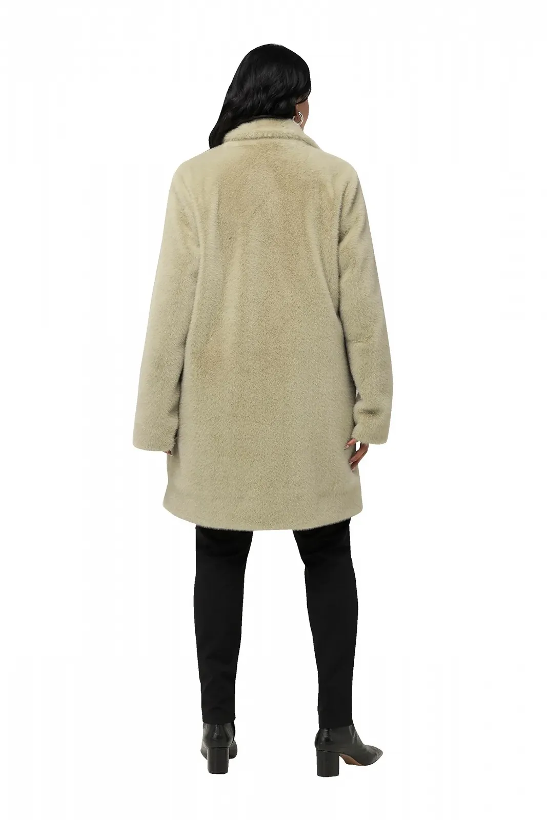 Пальто зі штучного хутра Ulla Popken з коміром-стійкою на ґудзиках 830806, фото №2