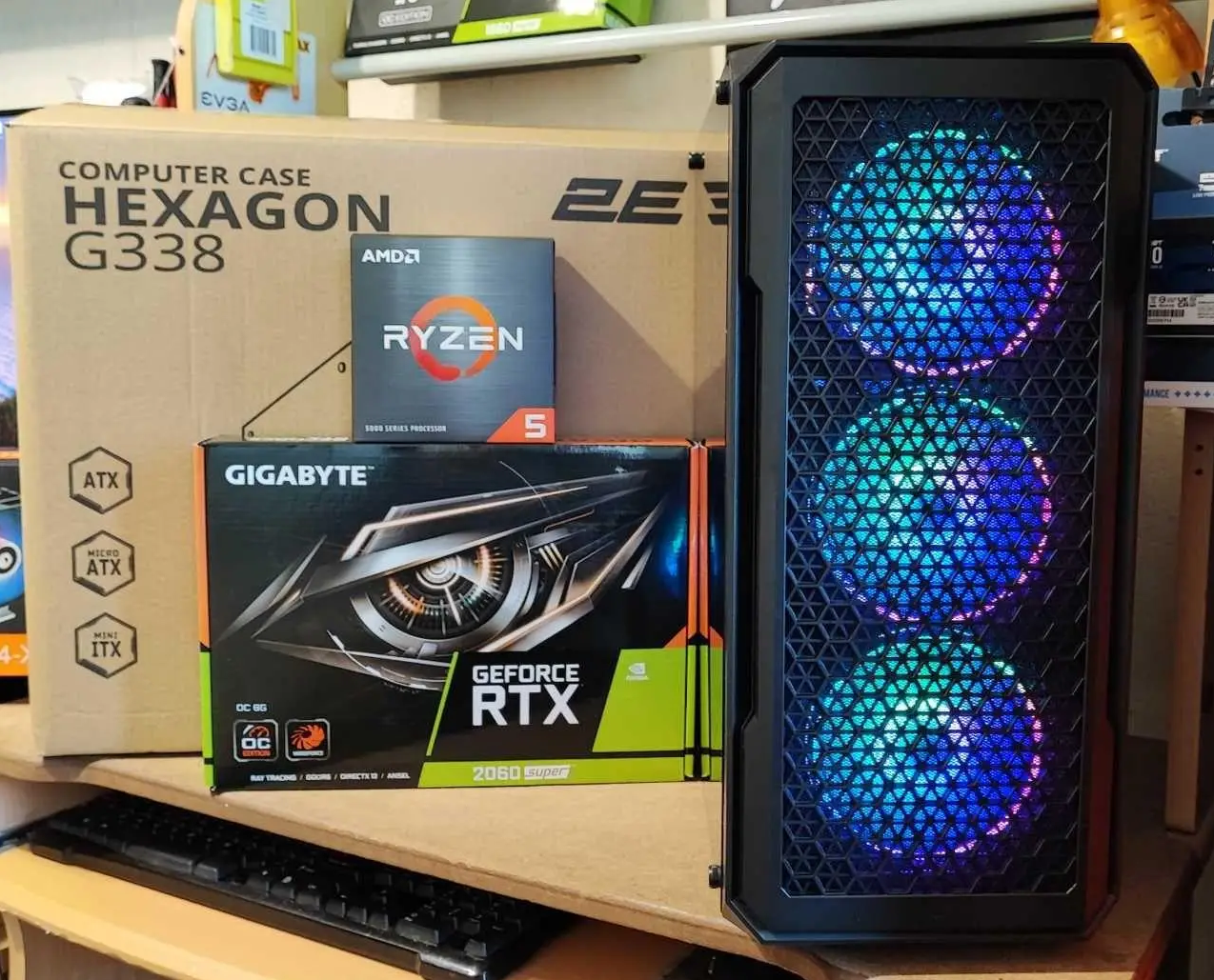 Игровой компьютер AMD RYZEN 5 3600 4.2GHZ, RTX 2060 SUPER 8GB, 16GB, SSD M.2 250 GB, HDD 1TB, фото №2 Игровой компьютер AMD RYZEN 5 3600 4.2GHZ, RTX 2060 SUPER 8GB, 16GB, SSD M.2 250 GB, HDD 1TB, фото №2