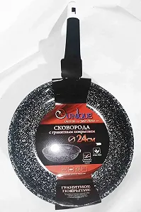 Скварода 24 см темний граніт UNIQUE UN-5135 Антипригарна Гранитна - Фото 1