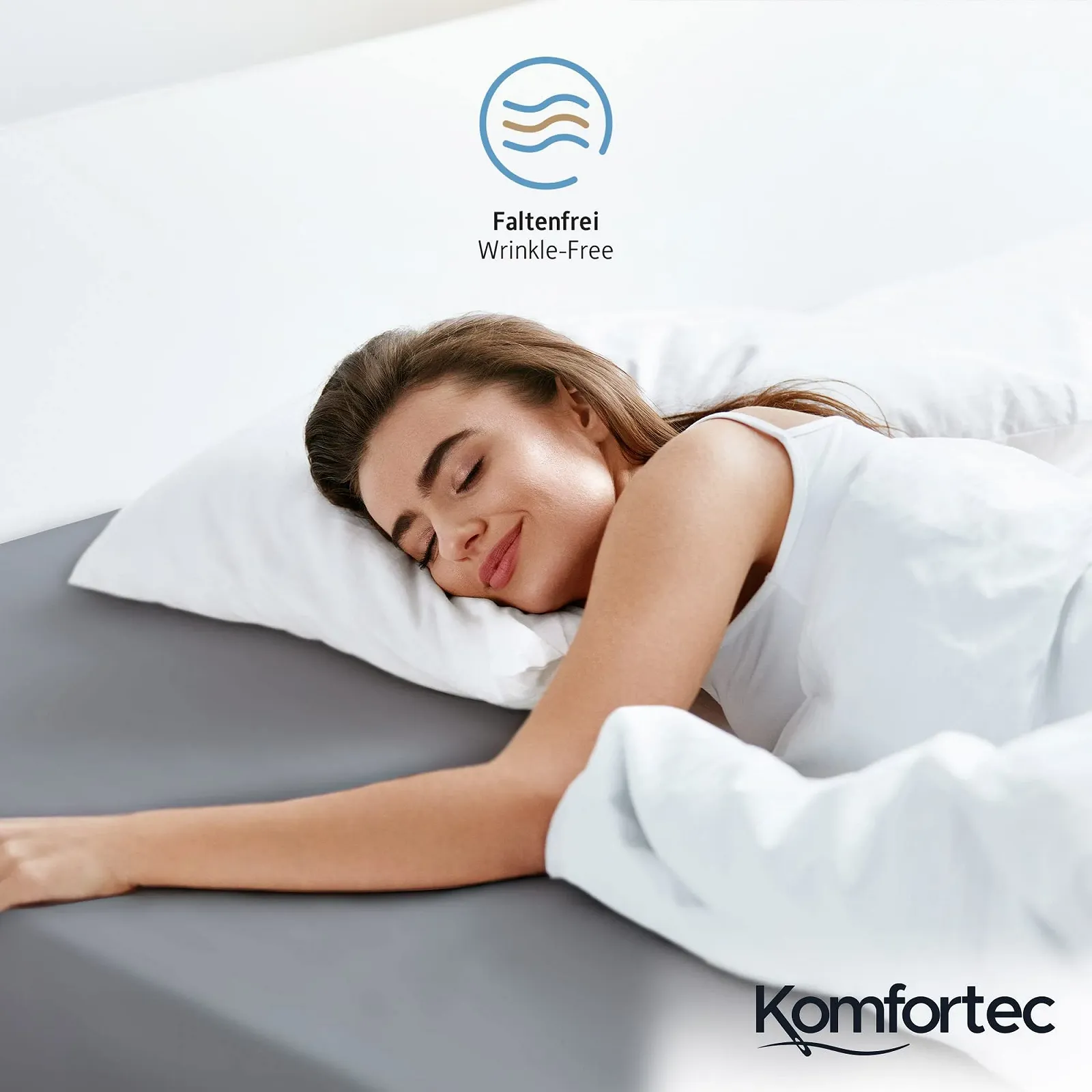 Простынь на резинке Komfortec Microfibre 90 x 200 см, серая, фото №5