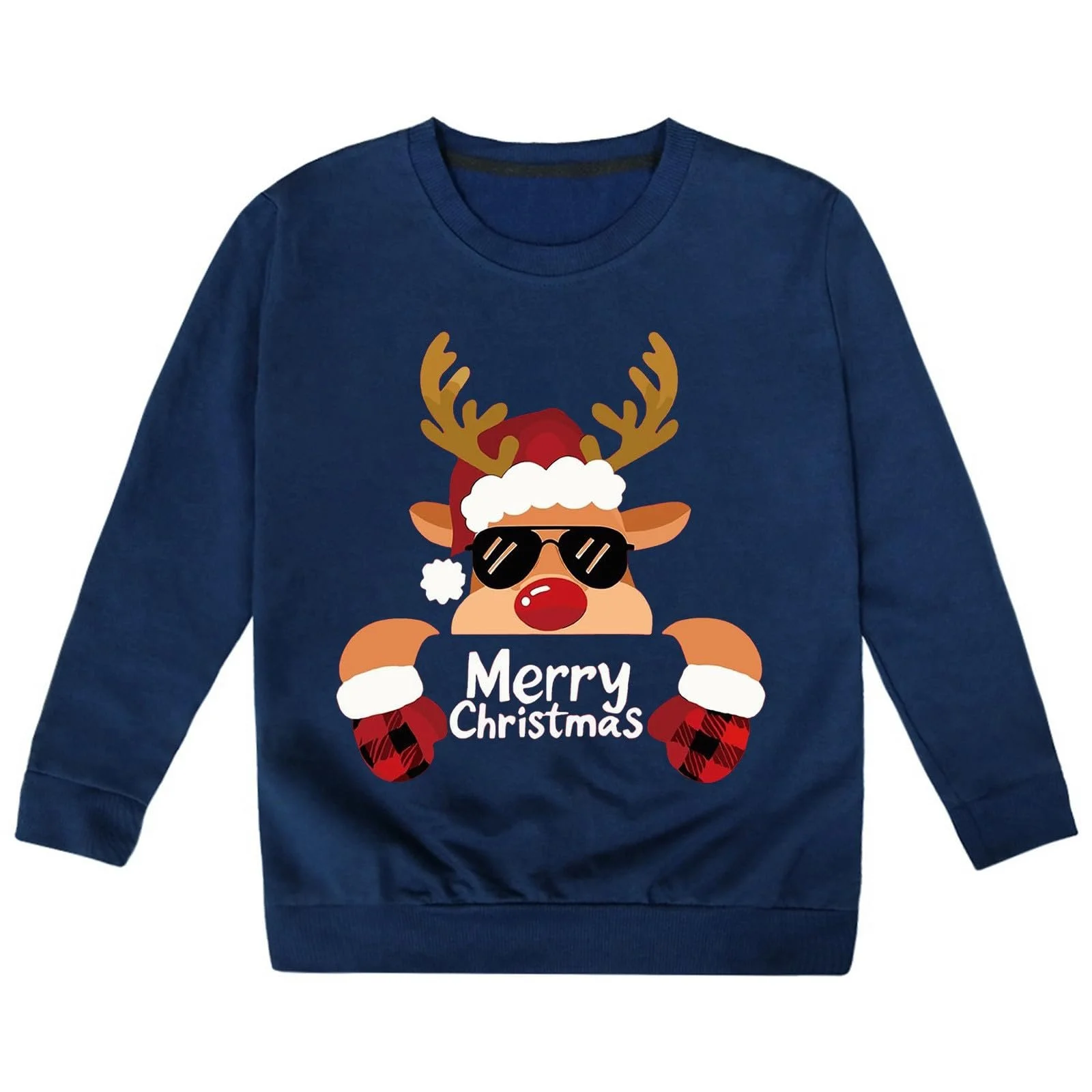 Різдвяний світшот Generisch для дівчат, дитячий, з милим 3D-принтом, круглий виріз, фото №4