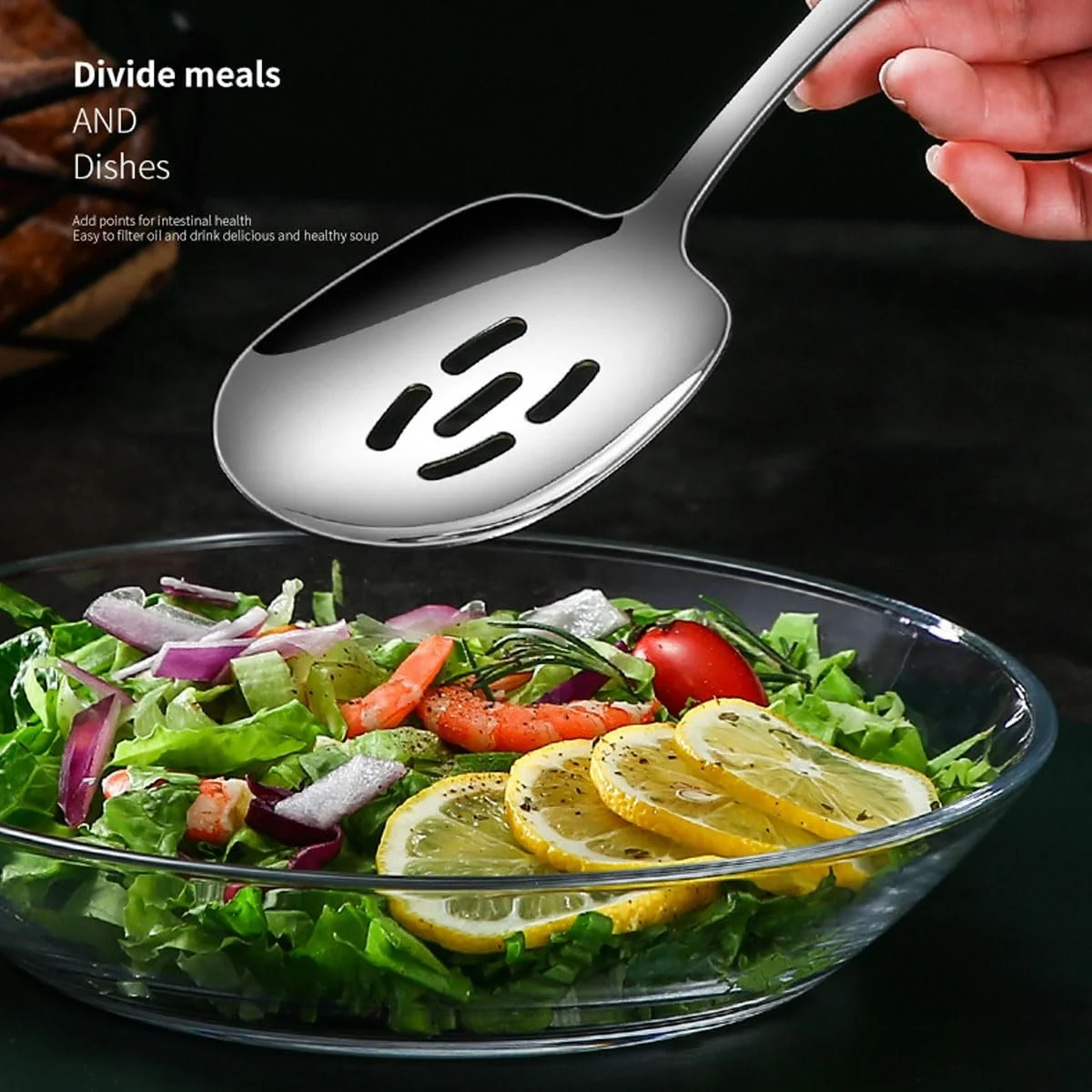 Ложка для сервірування з нержавіючої сталі, набір 2 великі ложки (25 см), фото №7