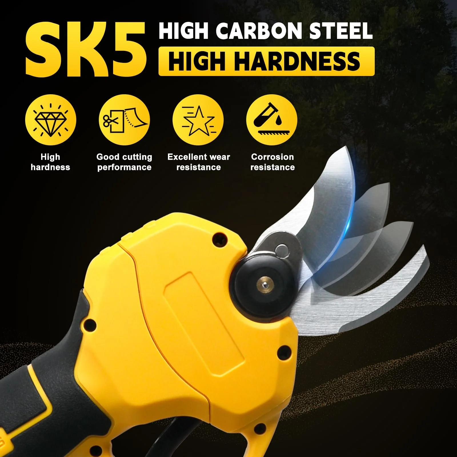 Акумуляторний секатор Electric Secateurs Wireless 45 мм для Dewalt 18 V 20 V Brushless Motor Electric Pruning Saw Battery Scissors LCD для обрізання дерев фруктових дерев (без акумулятора), фото №6