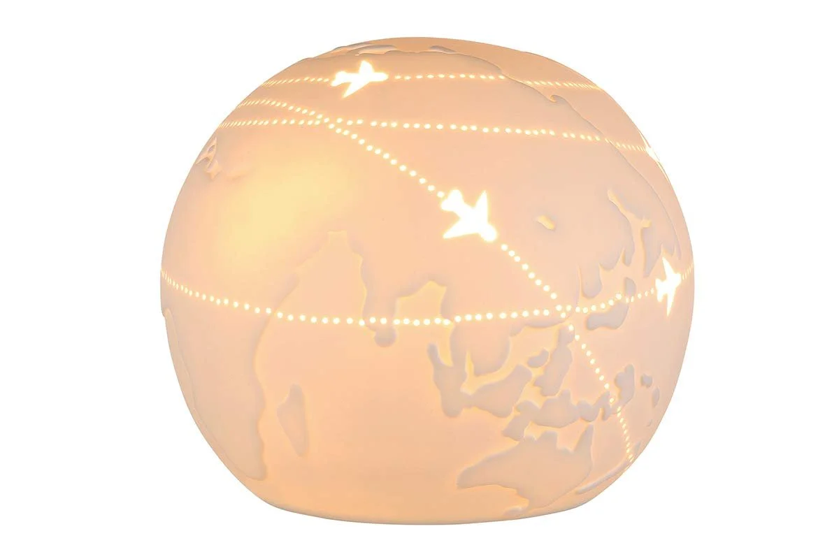 Настільна лампа GILDE Porcelain Dot City порцелянова E14 23х19 см біла, фото №1