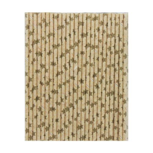 Трубочка Эко для горячих и холодных напитков 50 штук D=6 мм L=200 звездочки [tsi221882-TSI], фото №1