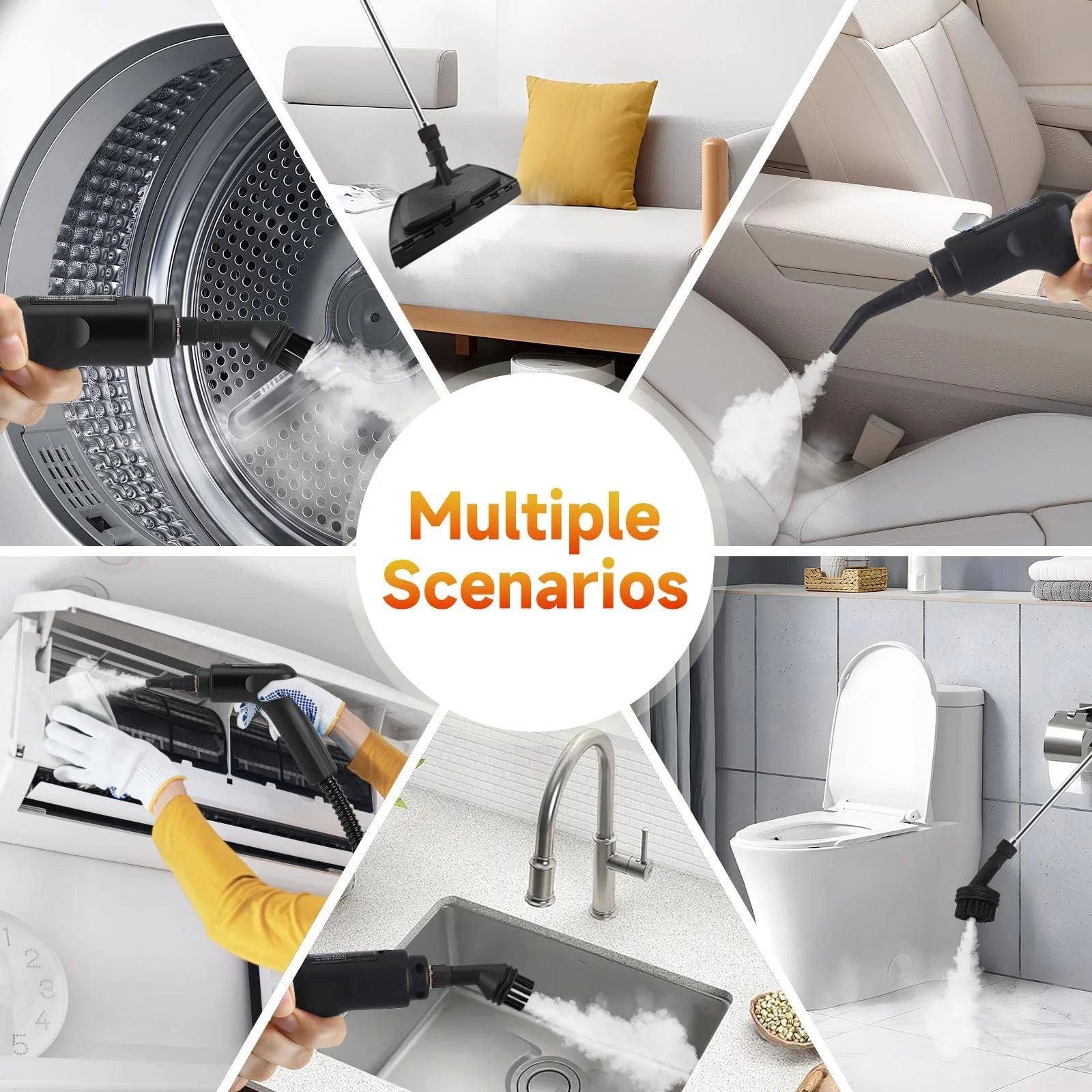 Ручний пароочисник 2500W 1100 мл з цифровим дисплеєм, фото №7