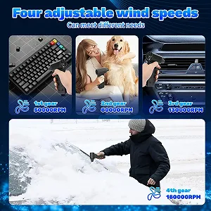 Электрический воздуходувка Sprifityy 130,000 rpm 3 скорости с подсветкой synthetic.ua - Фото 1