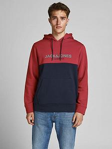 Світшот JJEURBAN BLOCKING SWEAT HOOD NOOS 12190441-Red Dahlia Jack&Jones XL - Фото 1