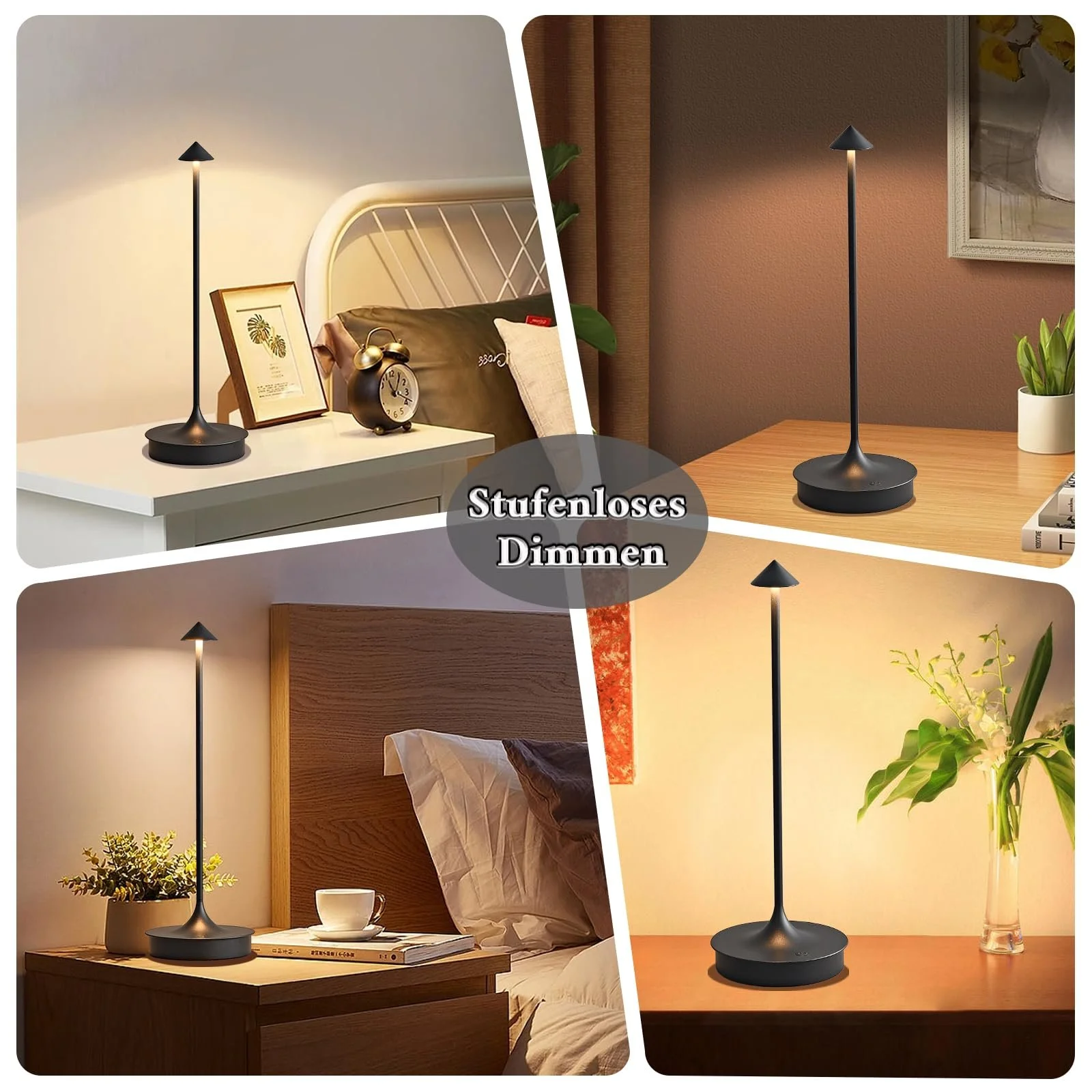 Настольная лампа Leomix LED беспроводная аккумуляторная 4000 мАч сенсорная диммируемая IP54, фото №4