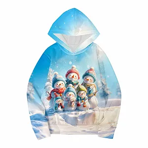 Детский рождественский джемпер Snowman, детская осенне-зимняя теплая толстовка с длинными рукавами для мальчиков и девочек synthetic.ua - Фото 1