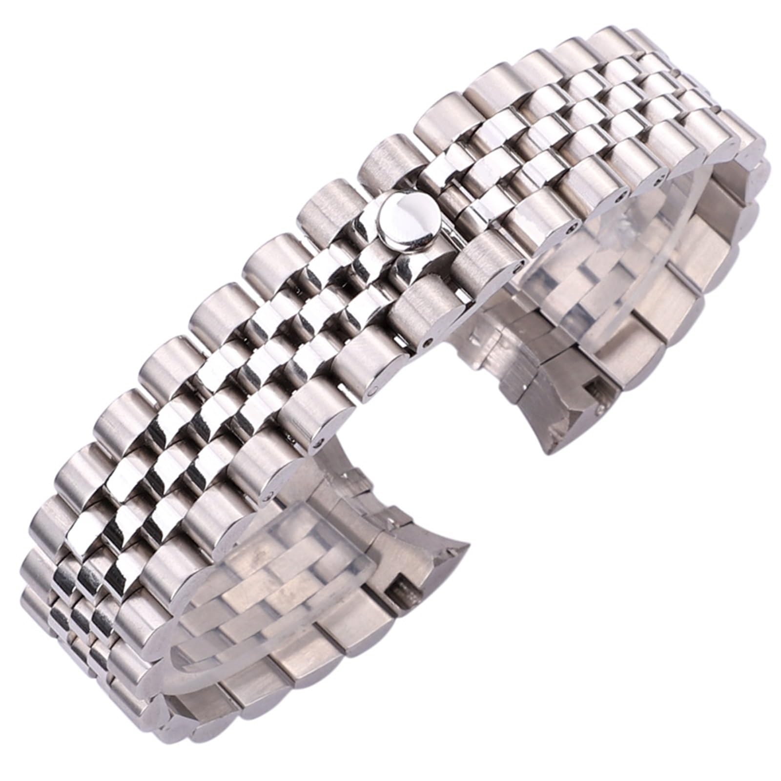 Наручные часы Stainless Steel Watch Band 20mm Мужской Металлический Ремешки для часов Изогнутый конец Серебристый Женский сплошное звено Браслет Аксессуары для часов Stainless Steel, фото №3