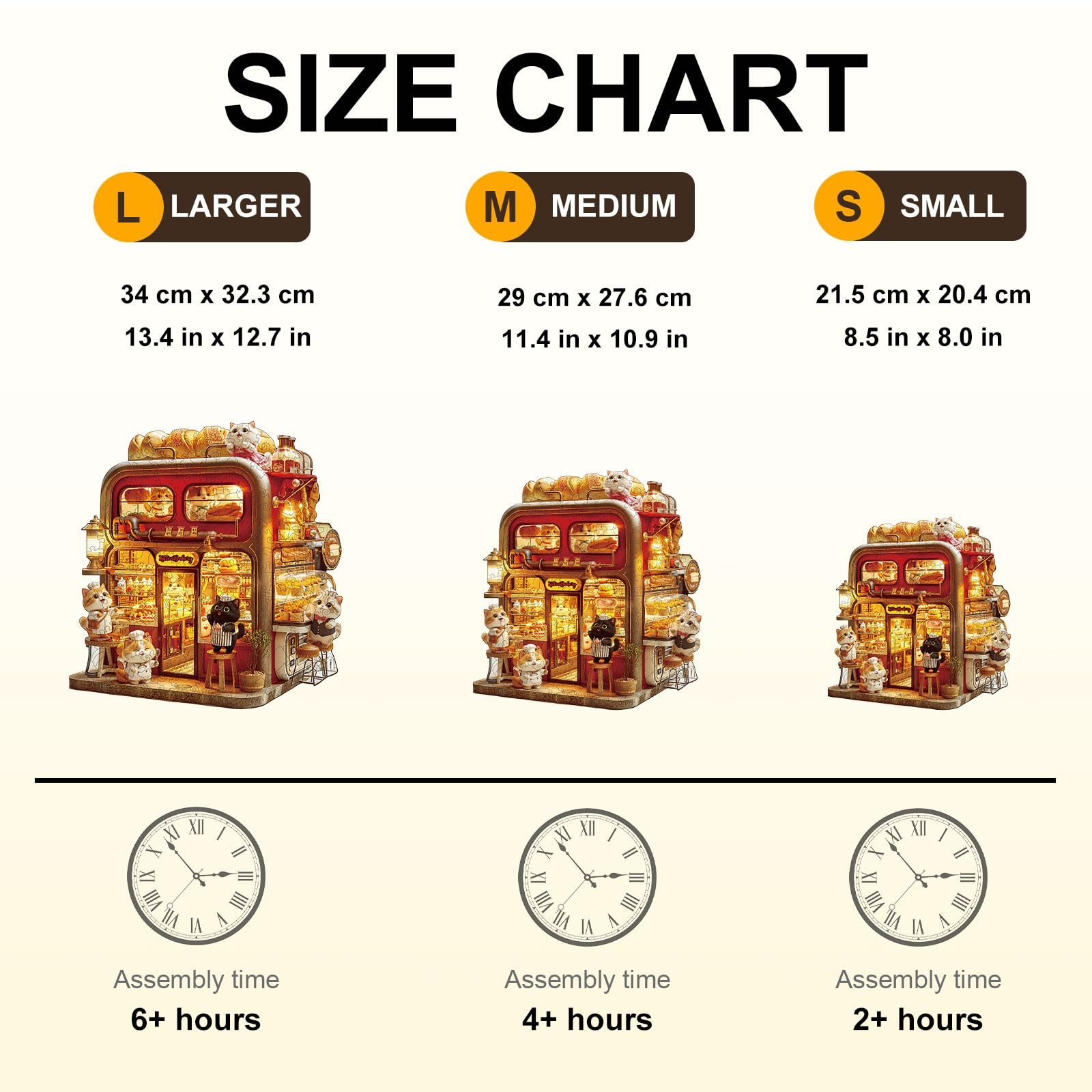 Дерев'яний пазл Kitten Bakery 270 деталей 34 x 32.3 см, фото №3