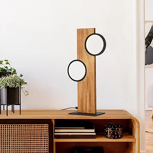 Настольная лампа Lightbox Nature 50 x 25 x 12 см 12 Вт 1300 лм 3000 К Матовый черный/коричневый - Фото 1