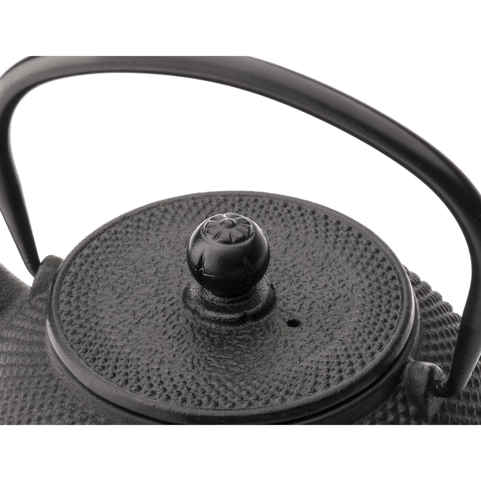 Чайник-заварник Чавунний Набір Asian Чорний 0.8 літра з фільтром-сіткою з нержавіючої сталі для розсипного чаю з блюдцем і чашкою (2 чашки), фото №5
