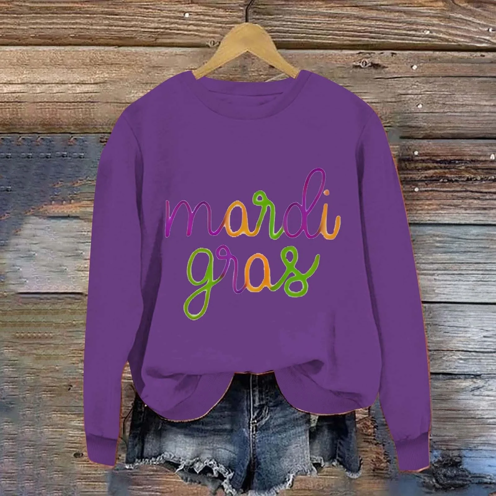 Свитшот Женский Рождественский Принт Crew Neck Без Капюшона, фото №3