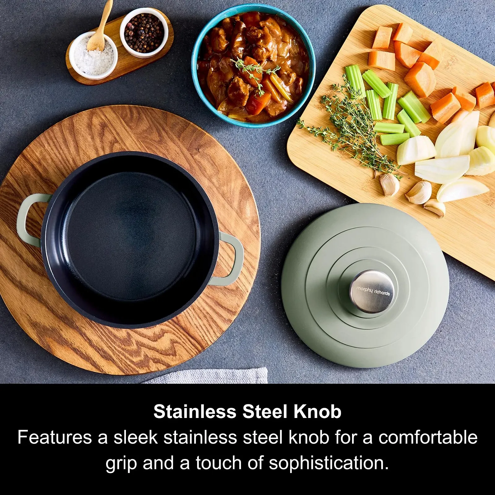 Деко для запікання Morphy Richards 851000 литий алюміній 20 см антипригарне покриття зелене, фото №5