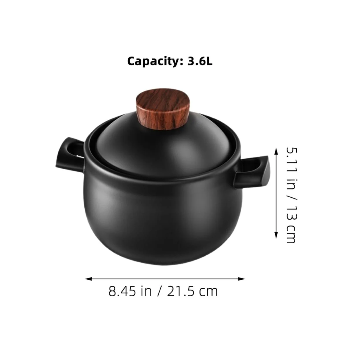 Керамічна каструля Sosoport 3,6 л з ручкою для супів та тушкування, фото №9