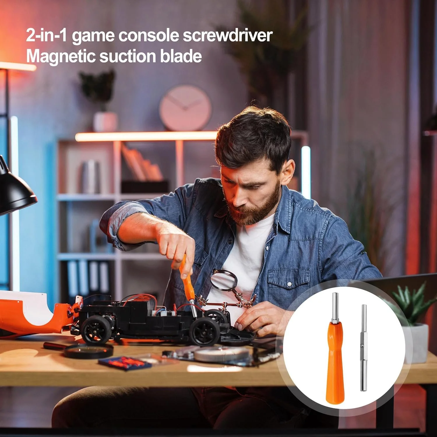 Двостороння викрутка Gamebit 4.5 мм та 3.8 мм для ремонту ігрових консолей NES SNES N64, фото №4