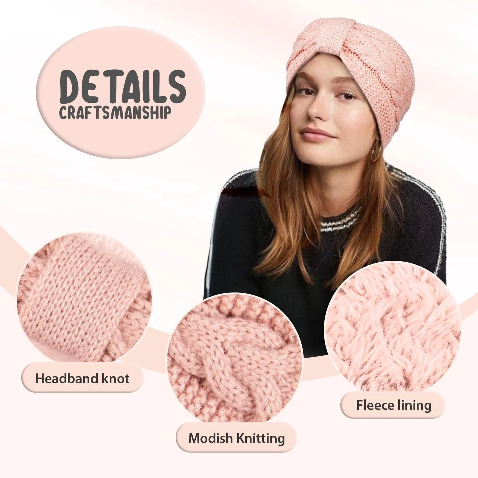 Жіноча зимова пов'язка на голову Флісова, фото №2 Жіноча зимова пов'язка на голову Флісова, фото №2