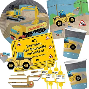 Набір посуду для вечірки Будівельний майданчик 90 предметів - Фото 1