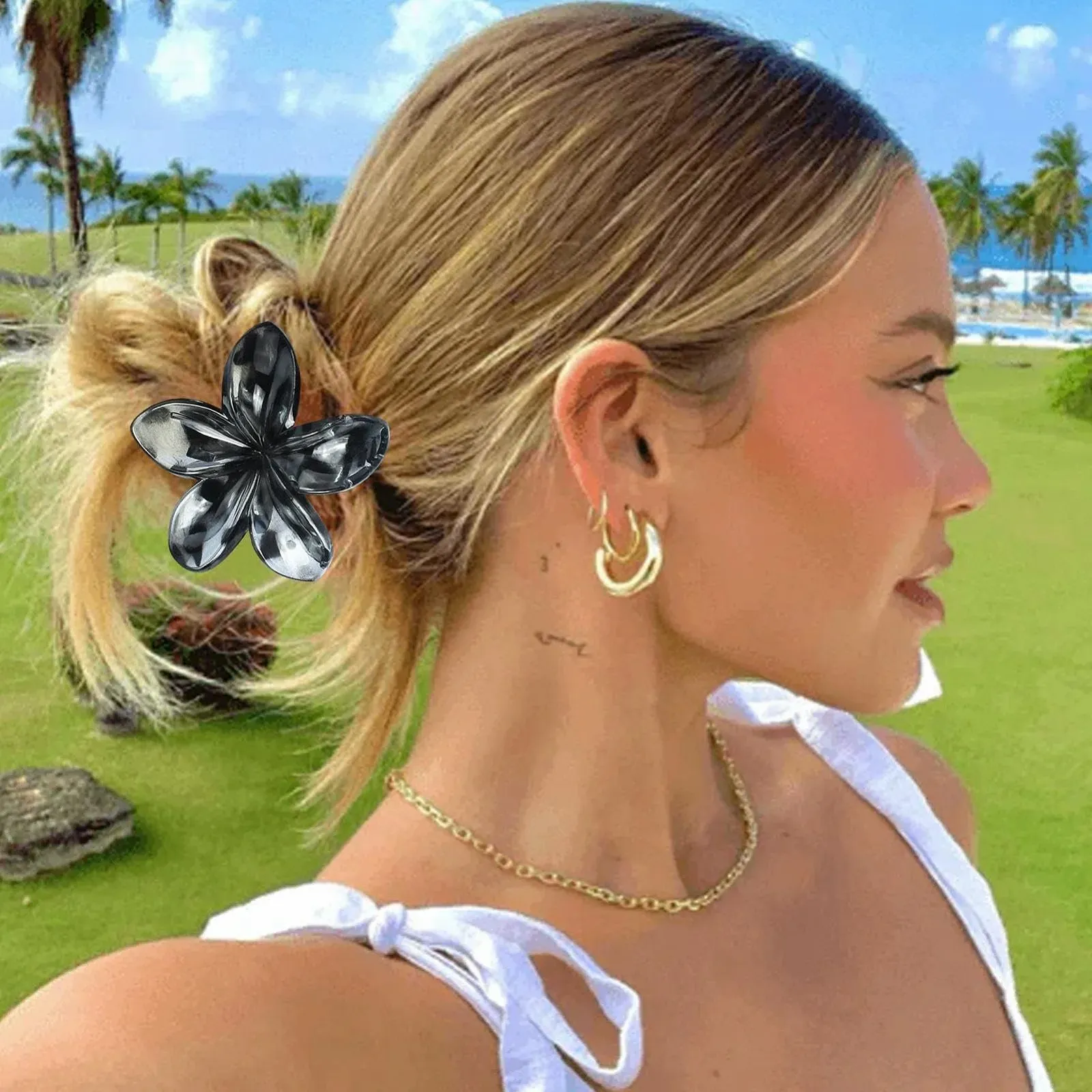 Заколка для волос Цветок Леопардовый узор, фото №6