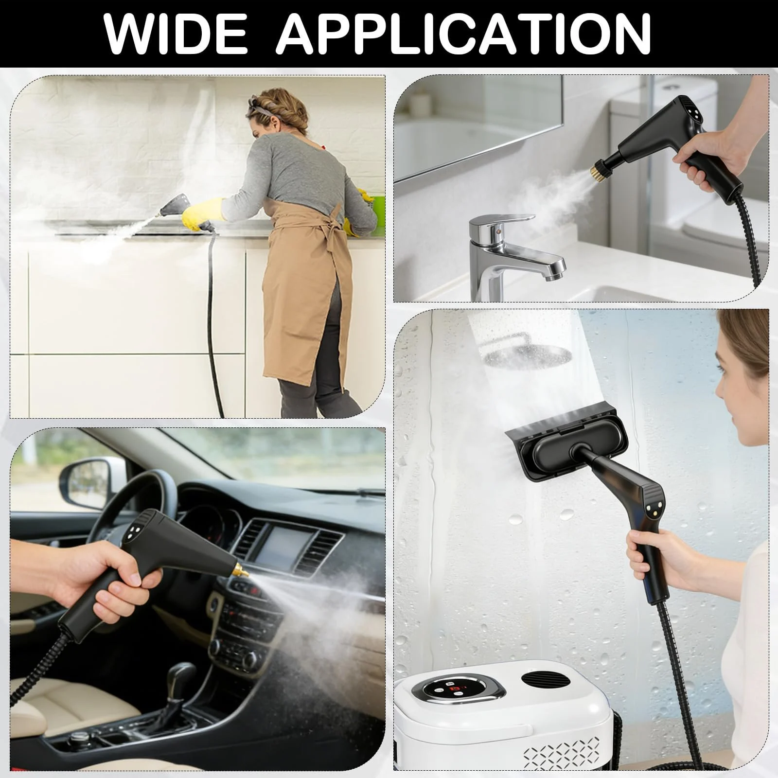 Пароочисник ручний 2500W 1.7L 6 рівнів нагрівання 15 секунд, фото №9