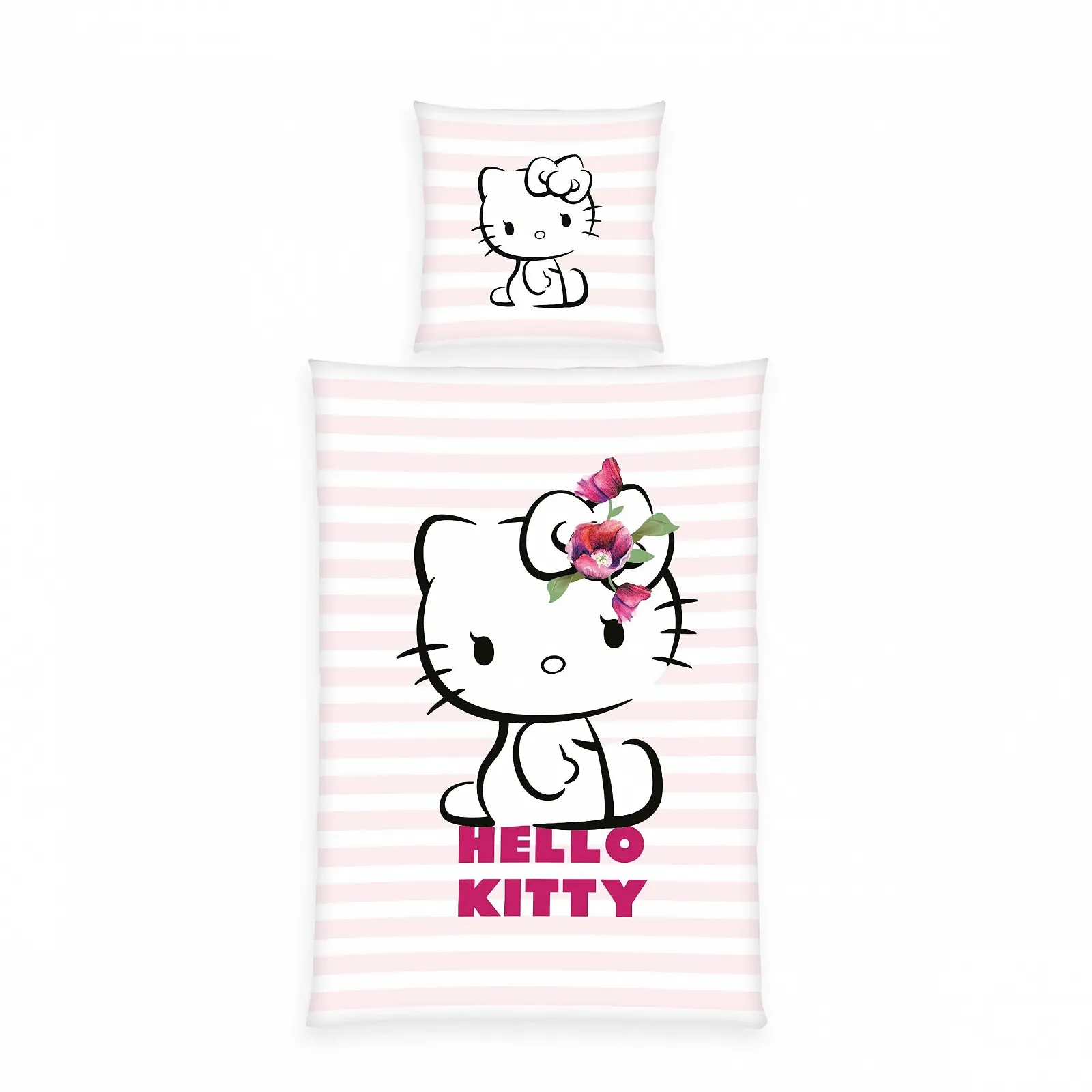 Постельное белье детское Herding Hello Kitty 135 x 200 см 100% хлопок на пуговицах Розовый, фото №1