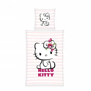 Постельное белье детское Herding Hello Kitty 135 x 200 см 100% хлопок на пуговицах Розовый - Фото 1