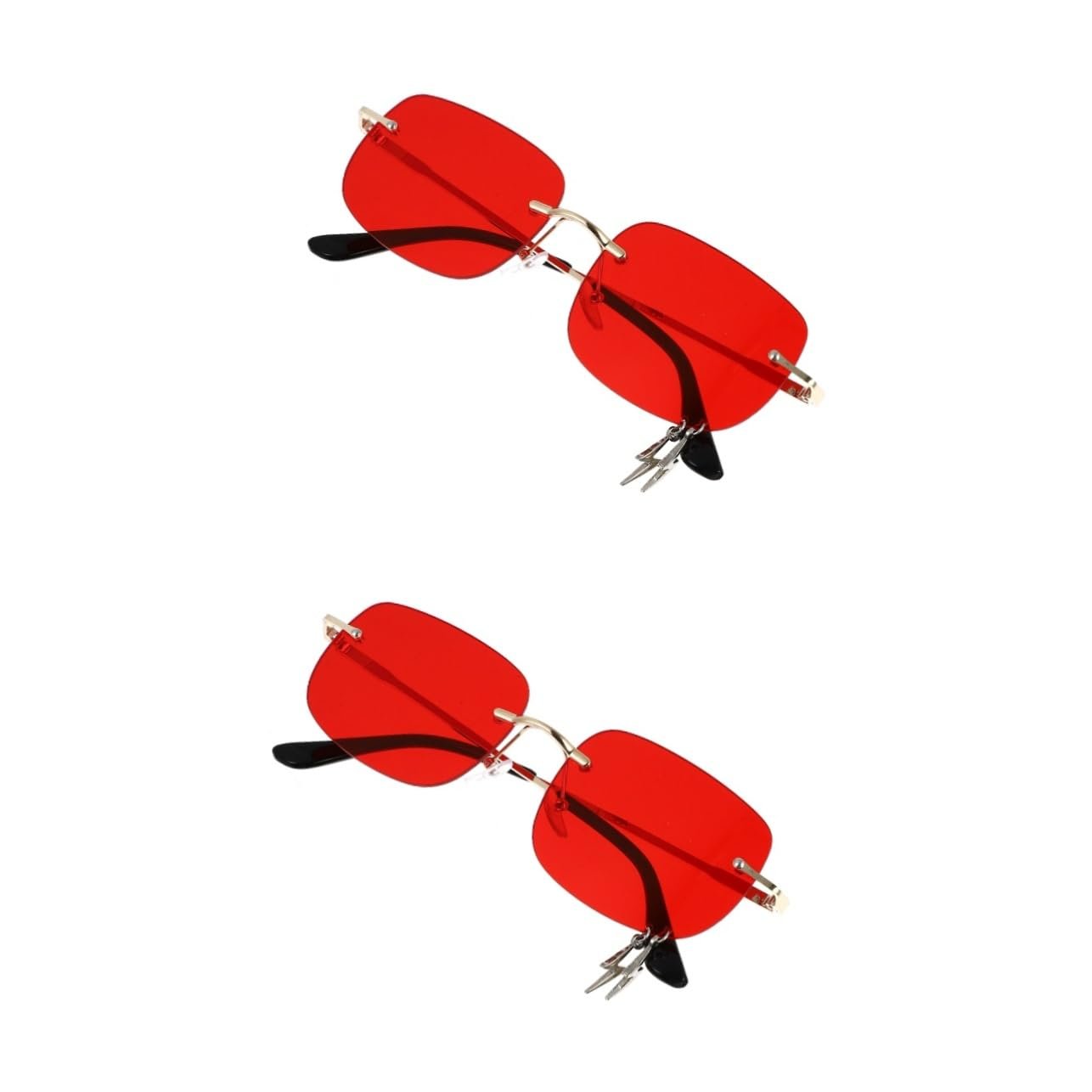 Сонцезахисні окуляри LIFKOME 2 шт, без оправи, тоновані, червоні, фото №1