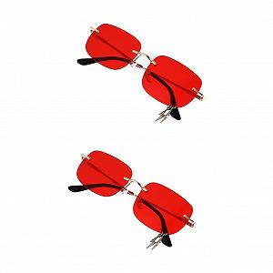 Сонцезахисні окуляри LIFKOME 2 шт, без оправи, тоновані, червоні - Фото 1