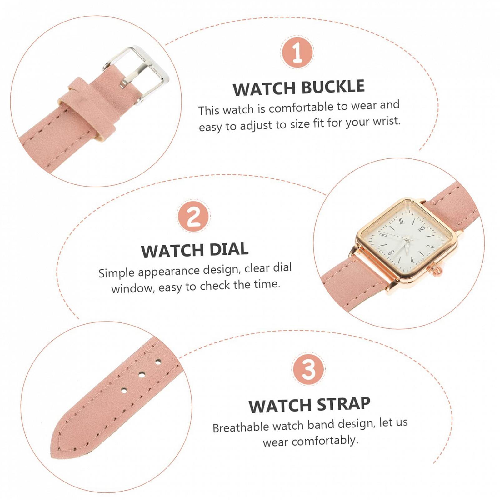 Женские часы Healvian Модные Noctilucce Регулируемые с элегантным дизайном, розовый, Ремешок, фото №3