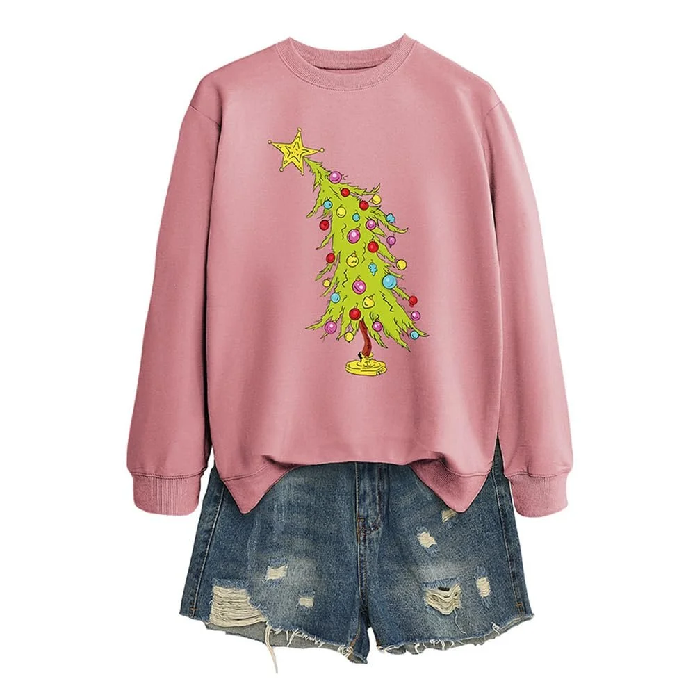 Женская Толстовка MLZHAN с принтом Рождественской елки Осень-Зима, фото №3