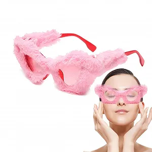 Сонцезахисні Окуляри Котяче Око Плюшеві Панк М'які Оксамитові - Фото 1