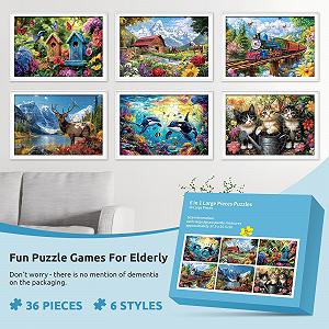 Пазл Memory Cognitive Games 6 упаковок по 36 крупных элементов для людей с деменцией и болезнью Альцгеймера synthetic.ua - Фото 1