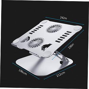 Регулируемая подставка для ноутбука Vaguelly из алюминиевого сплава, легкий держатель для планшета для отвода тепла, стабильная и практичная для стола и дивана с USB-кабелем для передачи данных synthetic.ua - Фото 1