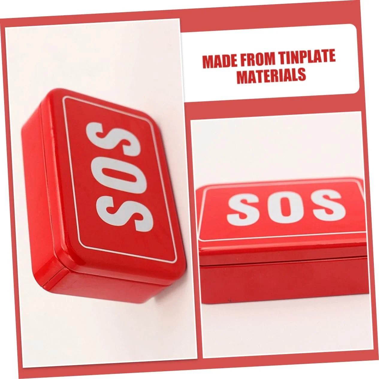 Ящик для інструментів Sosoport, 4 шт., для вулиці, маленький, портативний міні-контейнер, органайзер для зберігання, металевий, червоний, фото №3