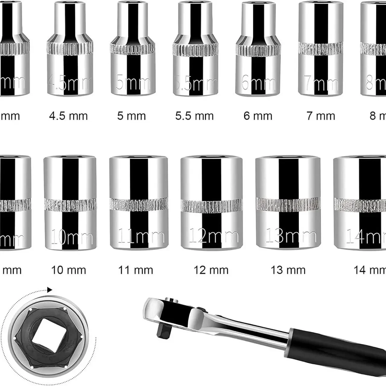 Автомобильный Набор Инструментов Piece Tool Set на 46 Ручных в Пластиковом Кейсе, фото №6 Автомобильный Набор Инструментов Piece Tool Set на 46 Ручных в Пластиковом Кейсе, фото №6